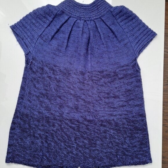 Parkhurst Indigo Blue Short Sleeve Mohair Wool Blend Cardigan - Picture 2 of 7